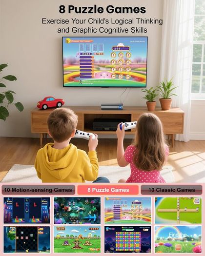 TV Game Console for Kids: AR Motion Sensing Plug and Play System for Indoor Exercise & Home Interactive