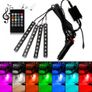 4PCS RGB 72LED Car Interior Atmosphere Decor Light Strips Music Control Dimmable Image 8