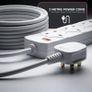 Wolf Power Heavy Duty Extension Lead UK Pin Plug and Cable, 4 Gang Way 2m Power Adapter, Multi Socket Mains Strip (2 Pack, White) Image 5