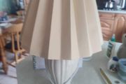VINTAGE  CERAMIC table LAMP with shade in working order.