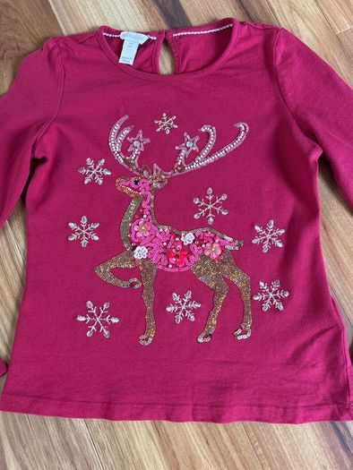 Monsoon Christmas embellished top age 9-10 worn once excellent condition!