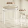 3 Piece Bar Table Set, Bar Table with Shelf, 2 Stools with Footrest, Kitchen Table and Chairs for Dining Room, Pub, Cafe Image 6