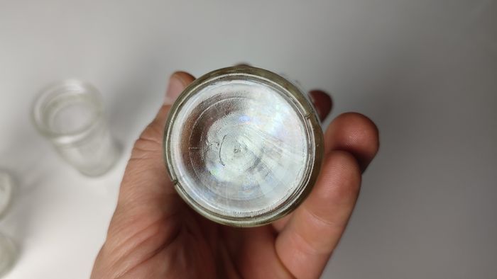 319 - Set of 4 Vintage Clear Glass Collectible Decorative Meat Paste Jars