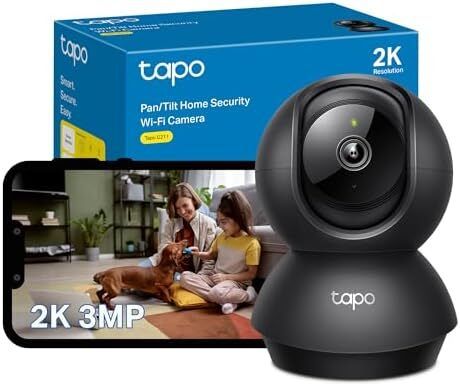 anTilt Indoor Camera House Security Camera, WiFi Camera, No Monthly Fee, AI Detection, Dog Camera, Baby Camera Monitor, CCTV, 360 View, Night Vision, Works with Alexa & Google