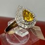 Gold Luxuriant 9K Yellow Gold AAA Loop Clean Chantaburi Yellow Sapphire & Lab Grown Diamond Image 2