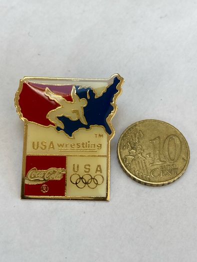 Coca Cola USA Wrestling Olympic pin