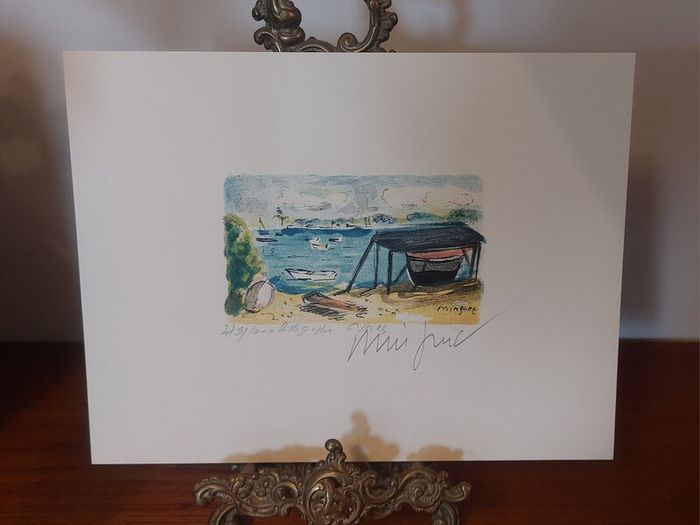 Fantastic Limited-Edition Hand-Signed Lithograph Print of a Caribbean Scene by the Renowned French Artist Alexandre Minguet (1937-1996), #249/1000