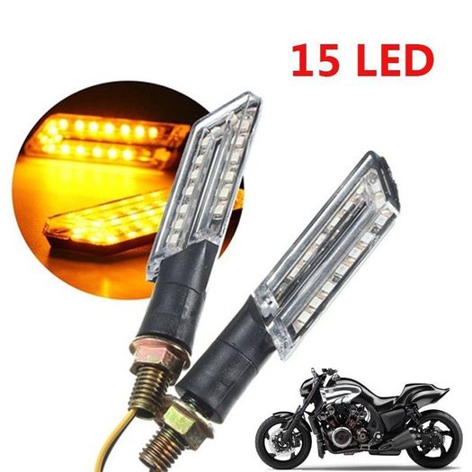 2x 15 LED Motorcycle Indicators Signal Light Indicator Black