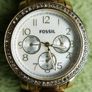 Fossil Womens Gold Color Watch ES-2968 battery -  works well Image 2
