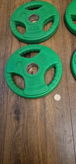 brand new 4x5kilo coloured olympic weight plates