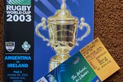 2003 Argentina v Ireland - Rugby World Cup Pool A Programme &amp; Ticket