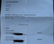 Zach Bryan premium tickets x 2