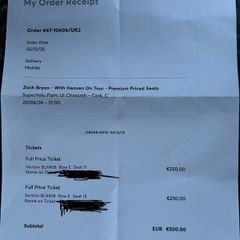 Zach Bryan premium tickets x 2
