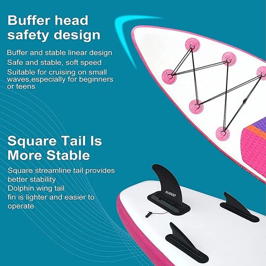10FT 3M Inflatable Stand Up Paddle Board SUP Board 6 inch Thick Surfboard Lightweight NonSlip EVA Deck SUP Package Complete Kit for All Skill Beginners Adults Fishing Yoga Surfing (FREE POSTAGE)