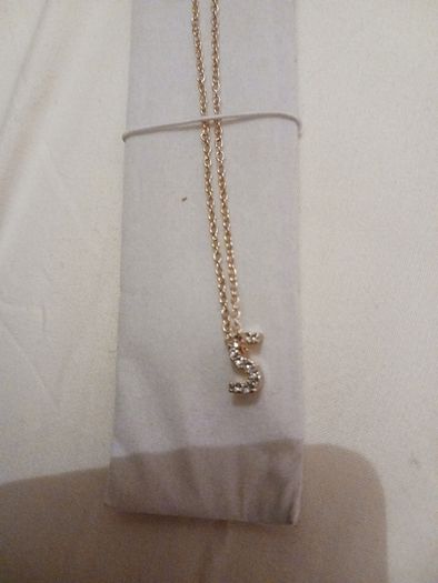 Inital S pendant and chain