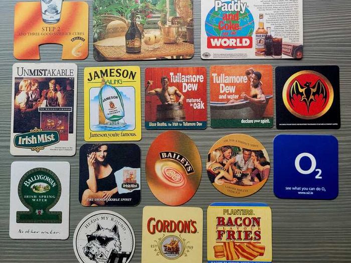 16 Irish Pub Beer Mats/Coasters Vintage Collection