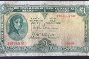 Ireland 26.8.52 1 Pound Lady Lavery Banknote