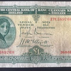 Ireland 26.8.52 1 Pound Lady Lavery Banknote