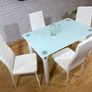 Glass dining table set with 4 chairs Free Delivery Image 4