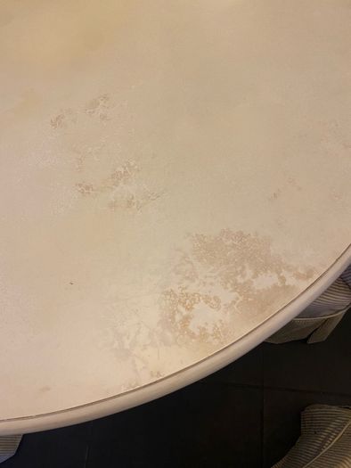 Round table and Six fabric chairs