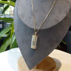 9ct Gold and Jade Pendant Necklace, Chinese Character Design, Italian 375 Chain