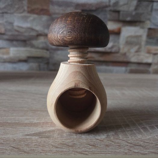 NEW Handmade Wooden Mushroom Nutcracker