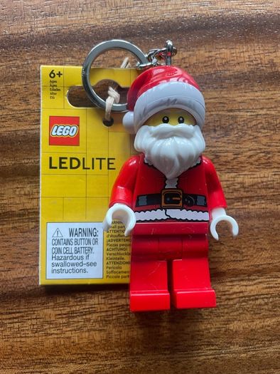 LEGO Keychain w. Flashlight Santa brand new