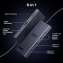 USB C Hub, 8-in-1 4K@60Hz HDMI to USB-C Adapter, 170MB/s microSD SD Card Reader, 3x 10Gbps USB-A/C Ports, 100W PD, 30cm Cable, Aluminum Compact USB Hub for MacBook, HP, Dell, iPad Pro Image 2