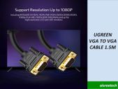 Ugreen VGA Cable 1.5M 3+6 Male To Male