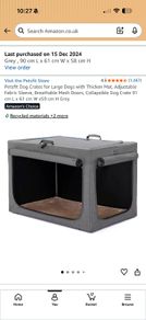 Petsfit Large Soft Collapsible Dog Crate 91cm Travel Crate