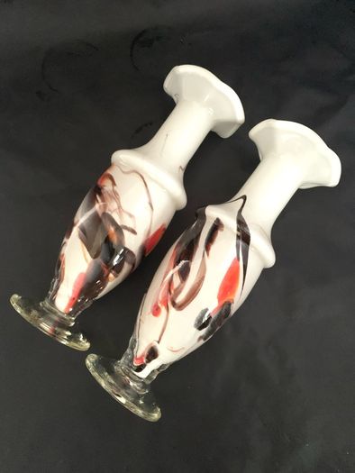 Vintage opaline glass vases