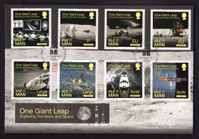 2020 Isle of Man 50th Anniversary of First Manned Moon Landing "One Giant Leap, Exploring the Moon and Space" Commemorative Stamps First Day Cover (FDC)