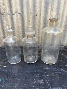 Vintage Pharmacy chemist bottles x3