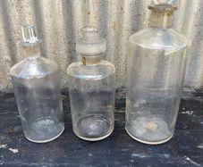 Vintage Pharmacy chemist bottles x3