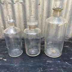 Vintage Pharmacy chemist bottles x3