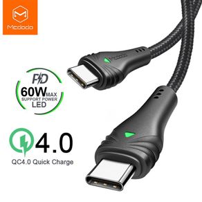 MCDODO 2M 60W/3A Laptop/Mobile/Tablet PD/QC 4.0 Fast Charger & Data Sync Type-C Male/Male Zinc Alloy & Nylon Braided Cable (Brand New/Warranty)