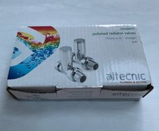 Altecnic modern chrome polished radiator valves 15mm 1/2"