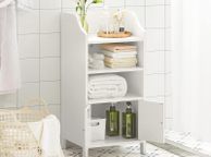 main image for ad White Freestanding Bathroom Cabinet with Shelves and Cupboard