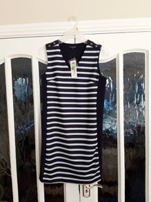 Beautiful New Dress/Tunic/Pinafore Navy/Ivory 10