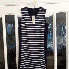 Beautiful New Dress/Tunic/Pinafore Navy/Ivory 10