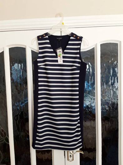 Beautiful New Dress/Tunic/Pinafore Navy/Ivory 10