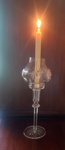 Waterford glass candle holder