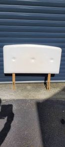 Vintage/Retro 3ft White Leatherette Headboard