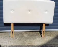 Vintage/Retro 3ft White Leatherette Headboard