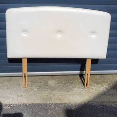 Vintage/Retro 3ft White Leatherette Headboard