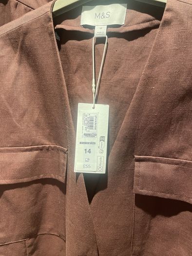 M&S linen wide trousers  utility waistcoat set
