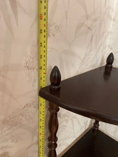 Vintage Dark Wood 3-Tier Corner Shelf