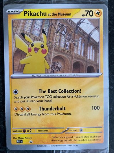 Pokemon Pikachu at the Museum Promo Jumbo card sealed