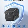 Extension Lead with 4 USB Slots, 4 Way (13A/3250W) Multi Plug Extension Cable, UK Desktop Power Extension Cord with Multi Socket, 1.5M Extension Cable (black, 1.5M) Image 6