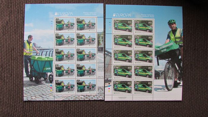 Europa 2013.MNH. Two Sheetlets Irish Stamps.Postal Vehicles.